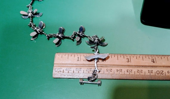 Solid Sterling Silver Dragonfly Bracelet Vintage … - image 9