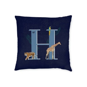 H, almohada inicial de terciopelo personalizado, cojín de letras, almohada del alfabeto, almohada con monograma, decoración de la guardería, nuevo regalo de bebé, decoración de la habitación de los niños
