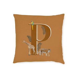 P, Personalised Velvet Initial Pillow, Letter Cushion, Alphabet Pillow, Monogrammed Pillow, Nursery Decor, New baby gift, Kids Room Decor