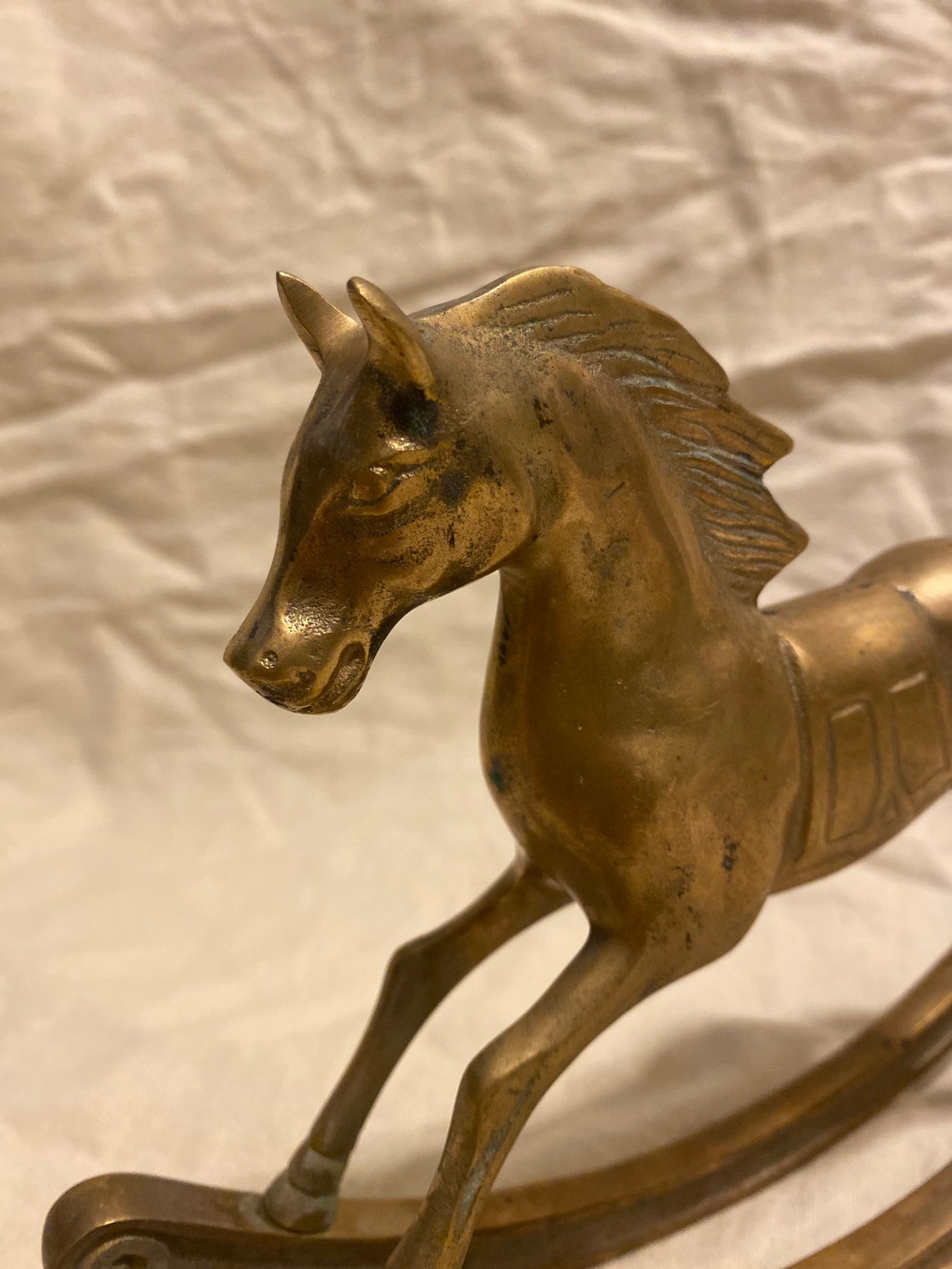 1970s Vintage Solid Brass Rocking Horse Etsy