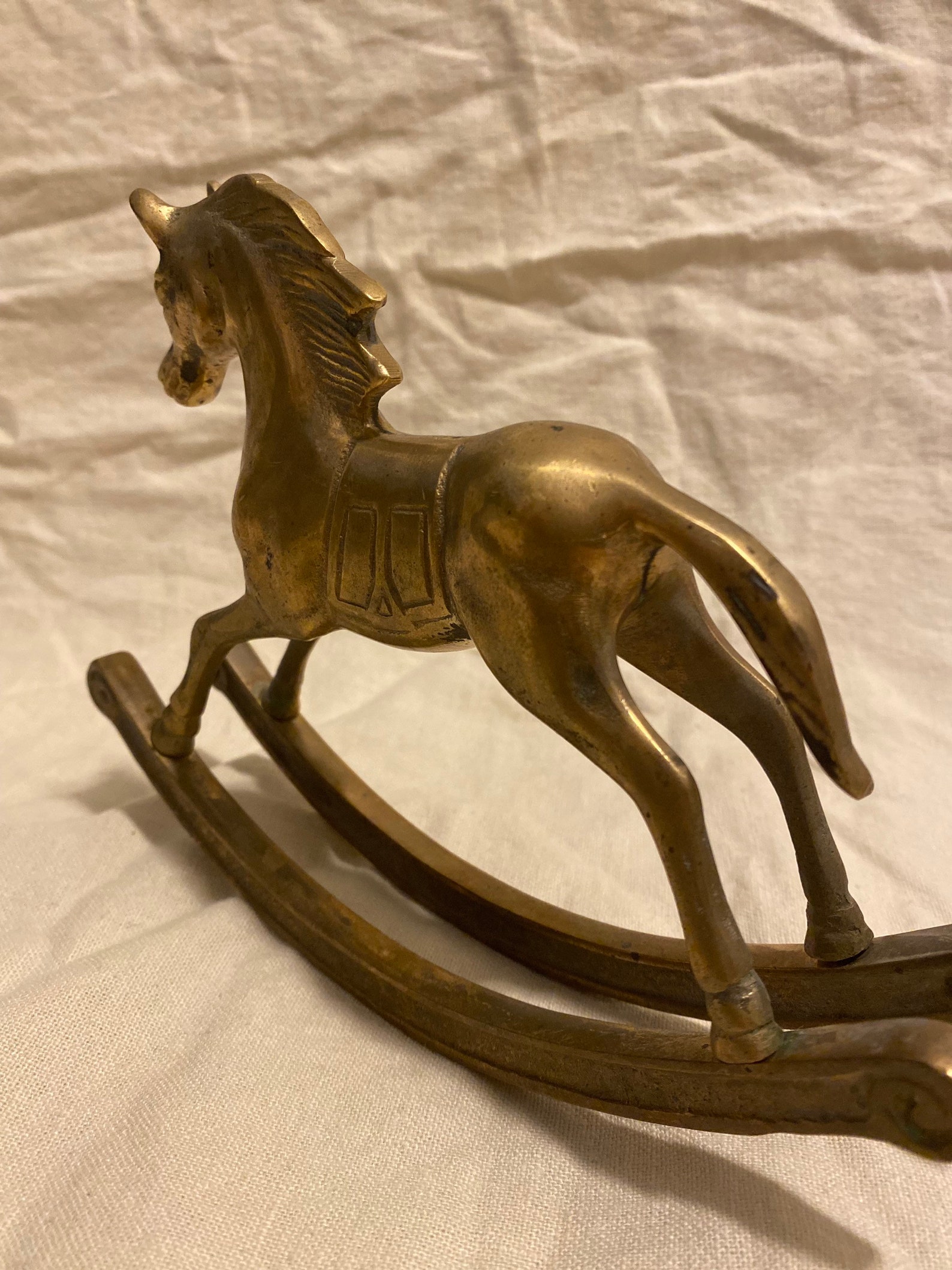 1970s Vintage Solid Brass Rocking Horse Etsy