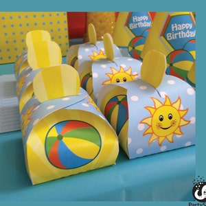 Beach Ball Printable Favor Box | Beach Ball Pool Party Favor Box | INSTANT DOWNLOAD | Party Safari By Candace