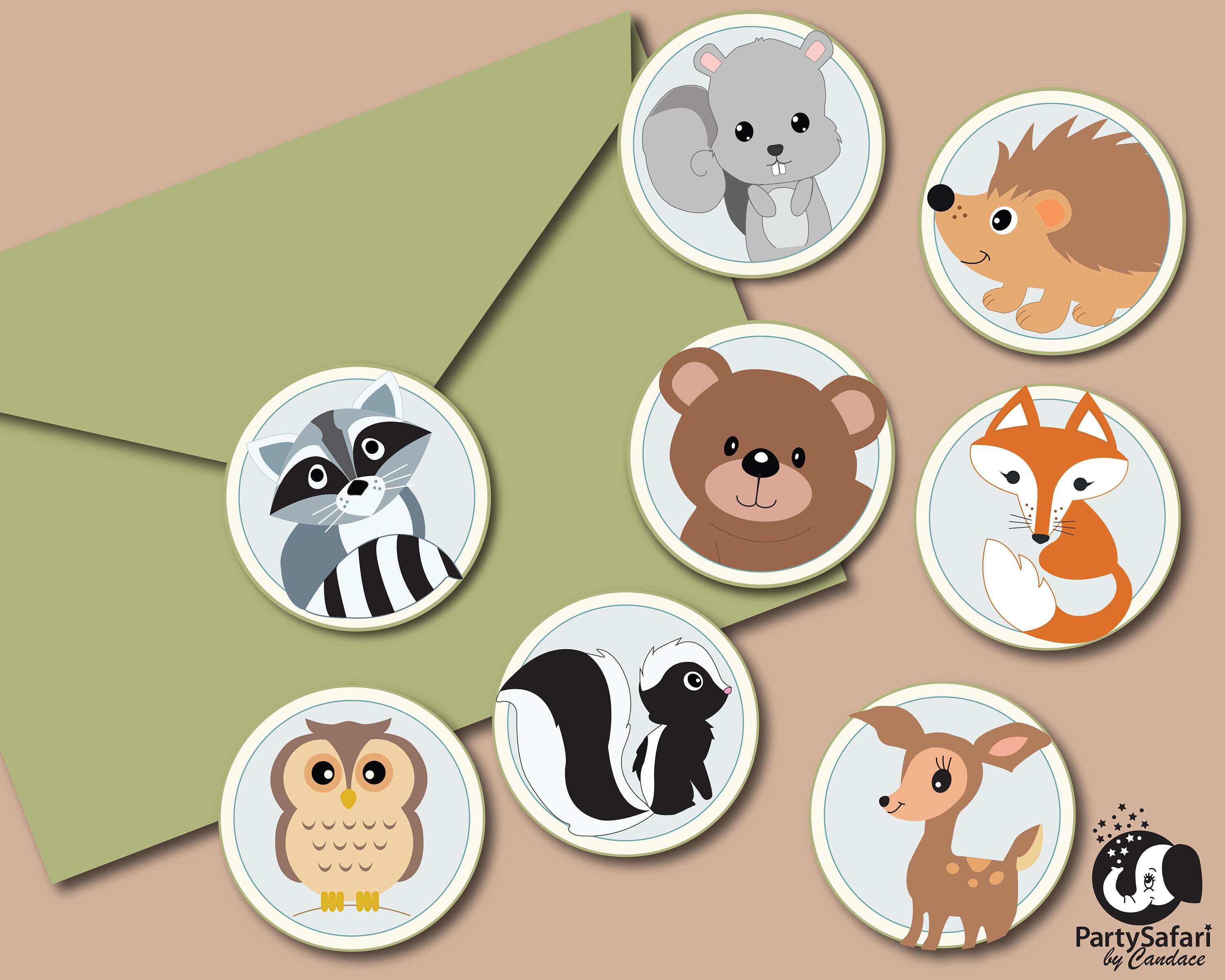 Woodland Animal Printable Envelope Stickers Forest Animal Stickers ...