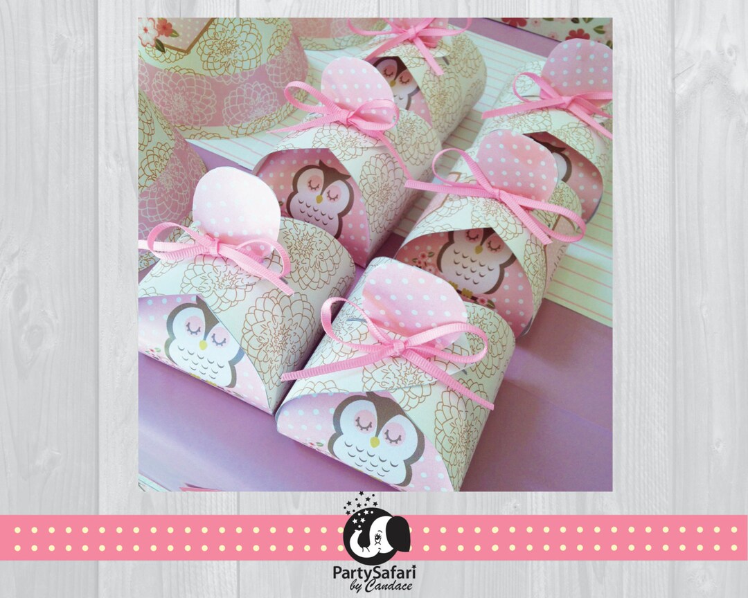 Woodland Owl Printable Favor Box | Pink Owl Favor Box | Instant ...