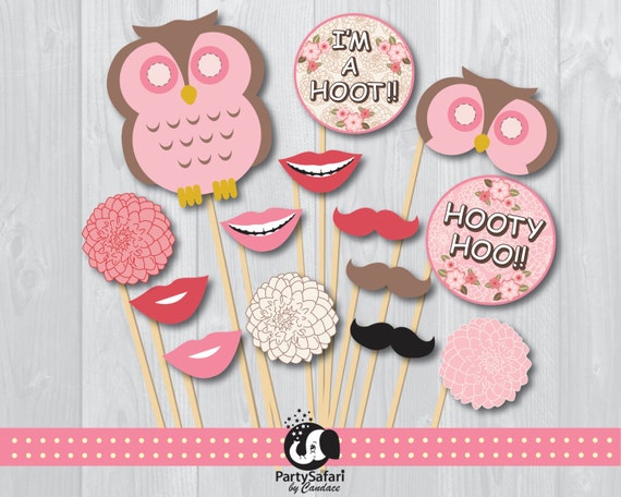 Woodland Owl Printable Photo Booth Props Pink Owl Photo - Etsy
