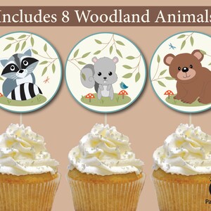 Woodland Animal Birthday Cupcake Toppers: Party Safari (Instant Download)