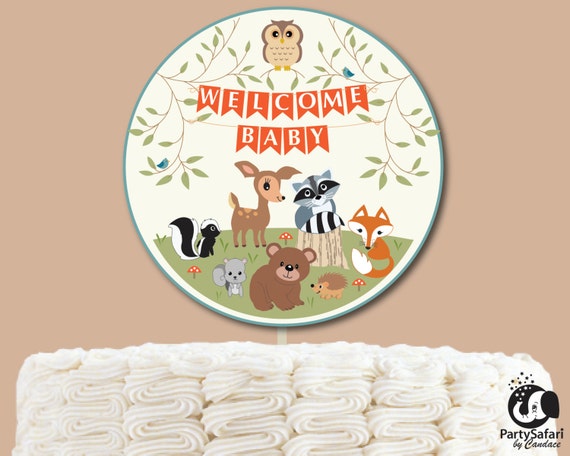 Woodland Animal Printable Cake Topper For Baby Shower Etsy Woodland Animal Printable Cake Topper For Baby Shower Etsy