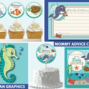 Under the Sea Printable Baby Shower Package | Ocean Baby Shower | Ocean Theme Baby Shower | INSTANT DOWNLOAD | Party Safari By Candace