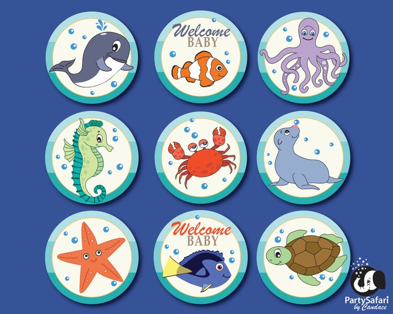 Unter Dem Meer Kuchen-Topper Set – Taucher & Meeresmotive – Deko Für Baby Shower, Geburtstag, Ozean-Party