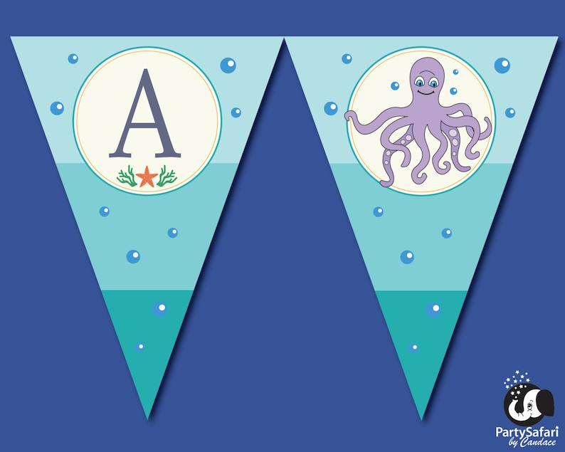 Under The Sea Printable Banner Ocean Theme Printable Banner Full