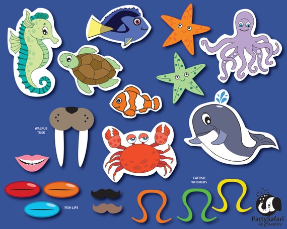 Under the Sea Printable Photo Booth Props Ocean Theme Photo Props