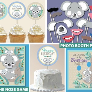 Koala Bear Boy Printable Birthday Party Package | Koala Birthday Party for Boy | INSTANT DOWNLOAD | Party Safari By Candace