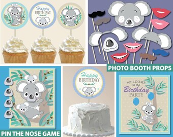 Koala Birthday Party Package for Boy (Instant Download)