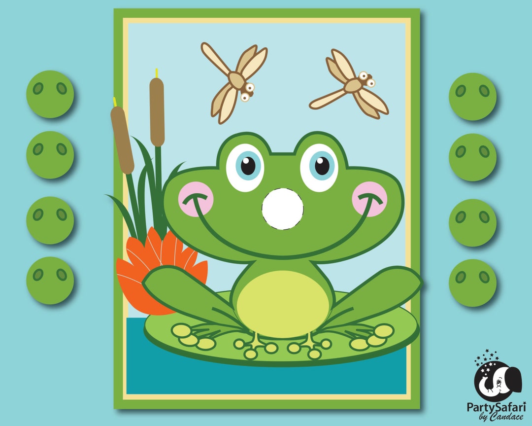 Pin the Nose on the Frog Game Frog Pin the Nose Game Frog Game INSTANT