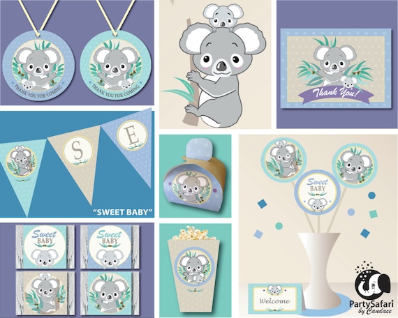 Koala Bear Boy Baby Shower Printable Package Koala Boy Baby Etsy Koala Bear Boy Baby Shower Printable Package Koala Boy Baby Etsy