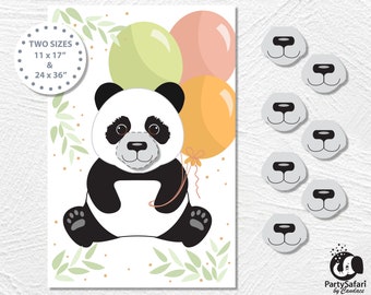 Panda DIGITAL Pin The Nose Spiel // Panda Geburtstag Spiel // Panda Party Dekoration // Instant Download // Printable PA04