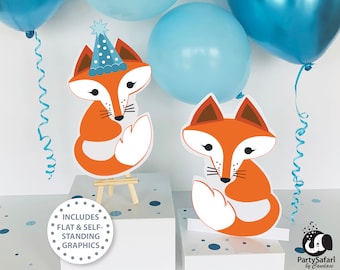 Red Fox Boy DIGITAL Character Graphics // Large Red Fox // Woodland Fox Birthday Party Decorations // Printable Template // Instant Download