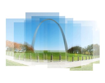 St. Louis Arch - photograph, panorama, travel photography, wall art, Gateway Arch, Missouri art, St. Louis art, St. Louis print, Saint Louis