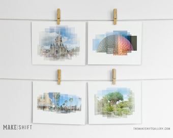 Disney World Park Icons | Set of 4 Prints • Disney art, Magic Kingdom, Disney World photograph, Disney prints, Disney gift, Disney wall art