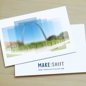 Louis Arch Postcard - fotografia, fotografia de viagem, cartão postal de arte, impressão de St. Louis, céu azul, Missouri, arte de St.