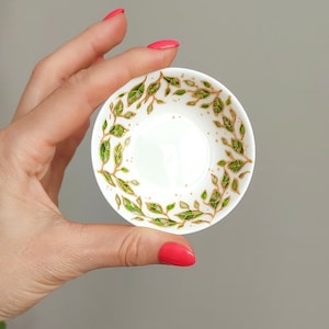 Jewelry Dish, Bridesmaid Proposal Ring Dish, Floral Ring Dish, Wedding porcelain jewelry holder