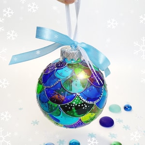 Hand bemalt, Weihnachten Meerjungfrau Ornament, Weihnachtsbaum Meerjungfrau Dekoration Geschenk