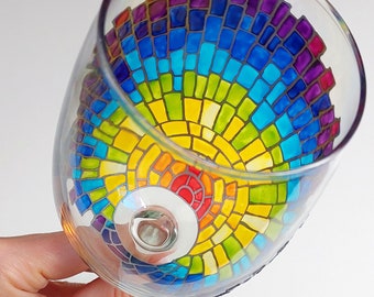 Mosaic Rainbow Wine Glass - Detroit Institute of Arts Museum Shop