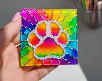 Rainbow Paw Print Magnet, Personalized Rainbow Bridge Pet Memorial,  Pet Loss Memorial Gift, Sympathy gift