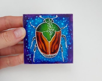 Beetle Magnets | Drawing Pins for Fridge or Notice Board Stationery | Insect Themed Stationary and Office Supplies | Novelty Magnets