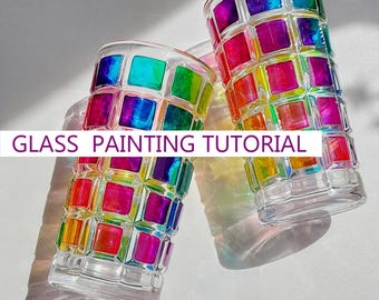 Glass Painting Tutorial, How to Make Rainbow Painted Water Glasses