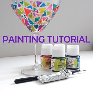 Glass Painting Tutorial, How to Make Сolorful Painted Martini Glass