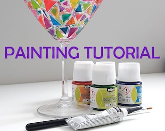 Glass Painting Tutorial, How to Make Сolorful Painted Martini Glass