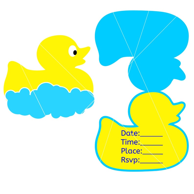 Rubber Ducky Invitation SVG FILE Baby Shower First Birthday SVG