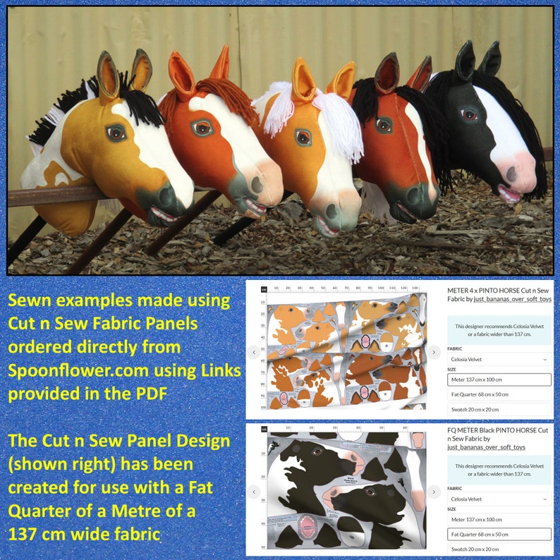 Sewing Pattern PDF Hobby Horse Wish for a Pony KidsToy or Keepsake Full Sized Pattern pieces Instructions for Hobby Horse & Bridle. image 9