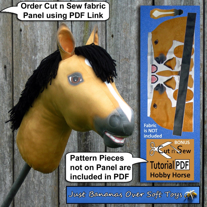 Sewing Pattern PDF Hobby Horse Wish for a Pony KidsToy or Keepsake Full Sized Pattern pieces Instructions for Hobby Horse & Bridle. image 6