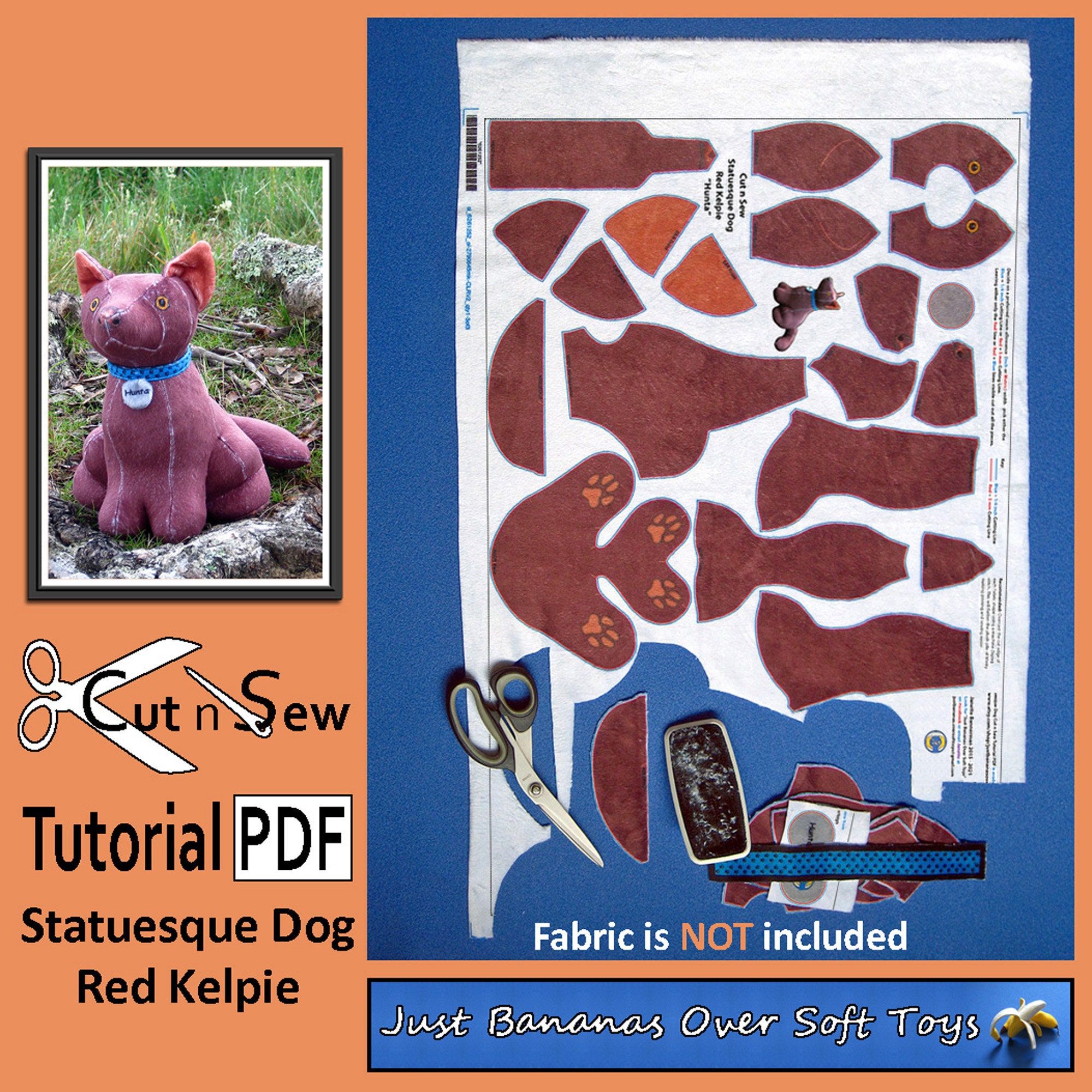 Statuesque Dog Cut n Sew Tutorial PDF Etsy