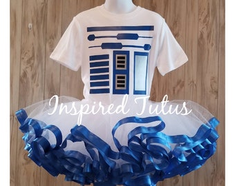 R2D2 Costume, R2D2 T-shirts And Ribbon Lined Tutu. R2D2 Dress R2D2 Cosplay Other characters available
