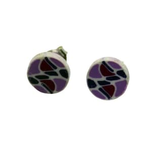 Purple summer mosaic earrings image 1