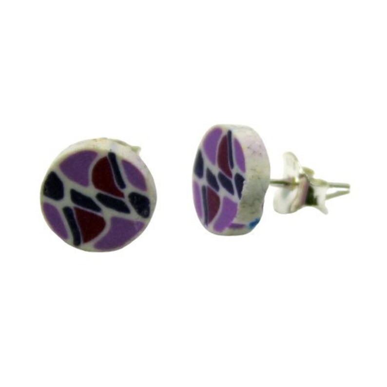 Purple summer mosaic earrings image 2