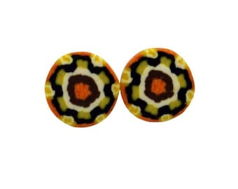 Summer orange flower prints earrings