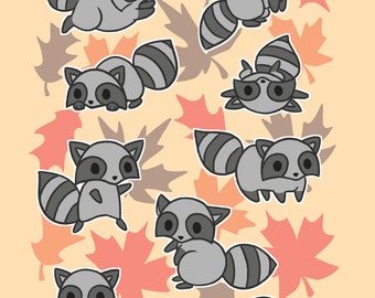 Raccoon Art Print - Available in 4x6, 5x7, and 8x10 sizes