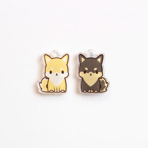 1 pouce acrylique clair Shiba Inu trousseau / Cell Phone Charm
