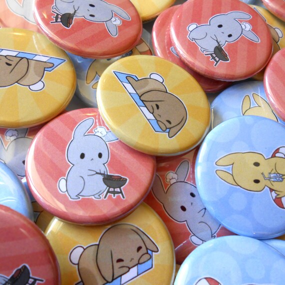 Maneki Neko set of 7 Pinback buttons badges 1/",1.25/" 2.25/" pins