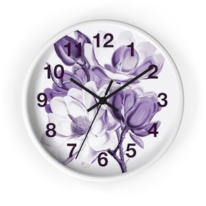 Seven Sirens Studios Purple Magnolia Wall Clock