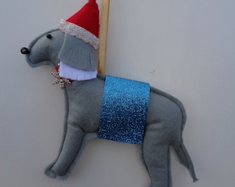 Hand made Christmas Bedlington Terrier dog hanging decoration