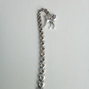 Silver metal coloured Greyhound/Lurcher/Whippet type dog, love my dog charm Bookmark image 2