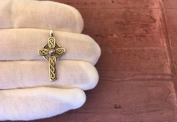 Celtic Irish Sterling Silver Knot Twist Crucifix … - image 5