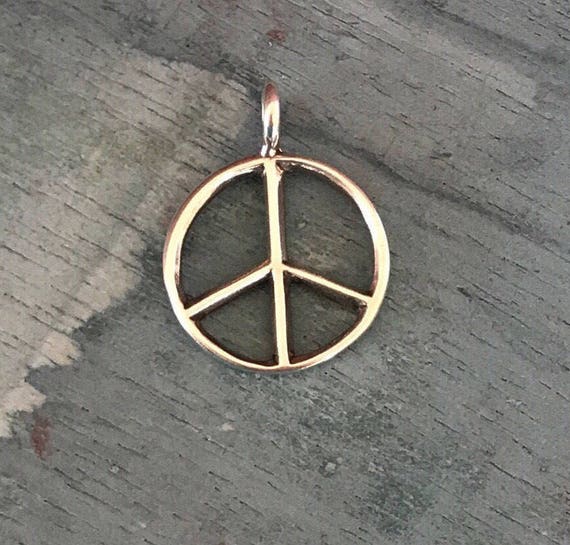 Sterling silver peace sign pendant discount