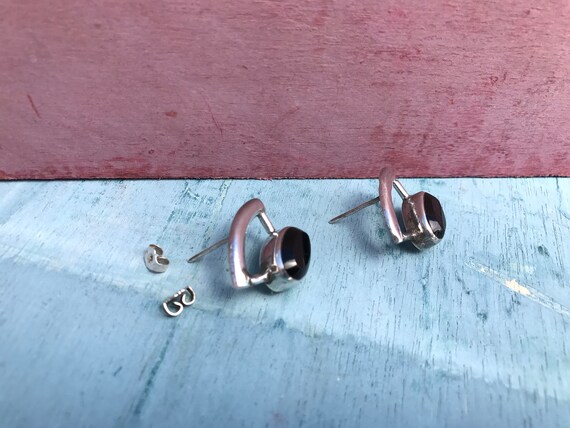 Mexico Onyx Sterling Silver Post Stud Earrings, 9… - image 4