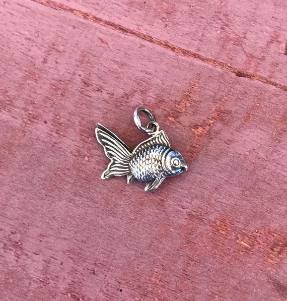 Fish Sterling Silver Pendant Charm 1.1g - image 1